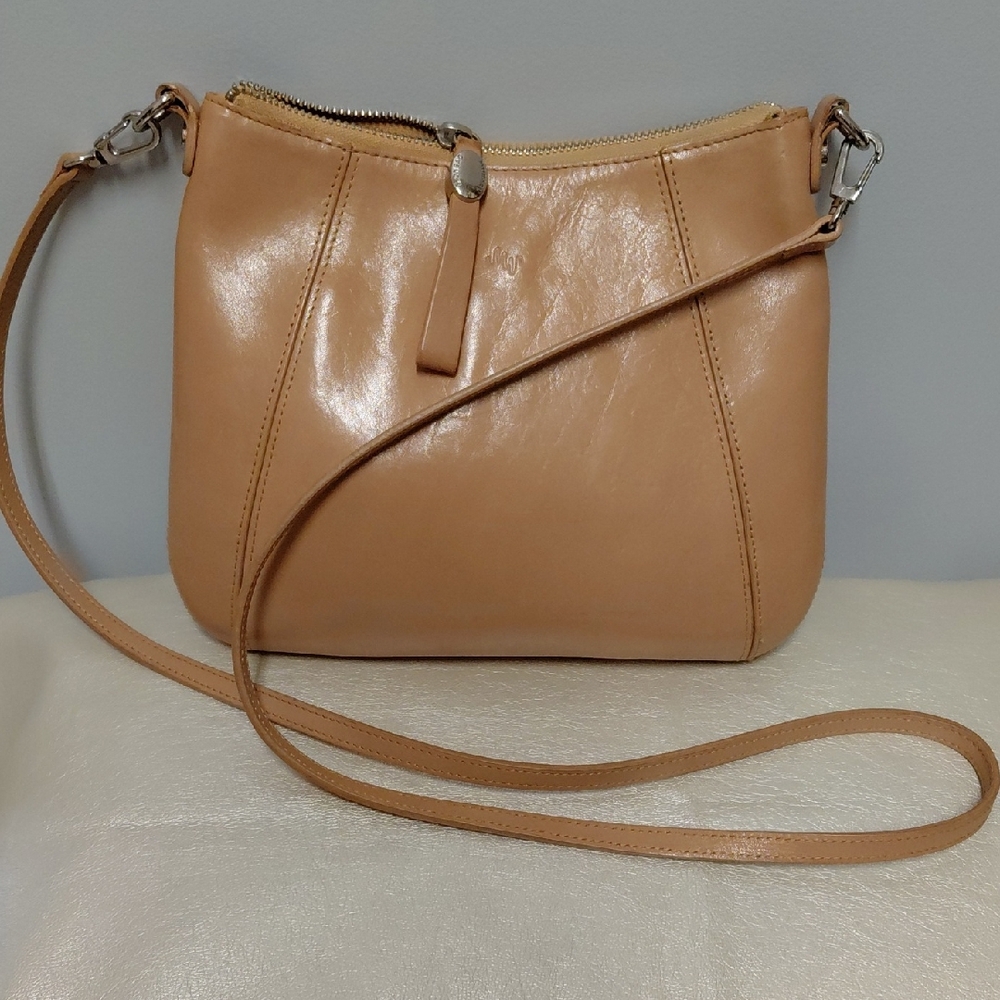 Monsac Tan Leather Crossbody Bag